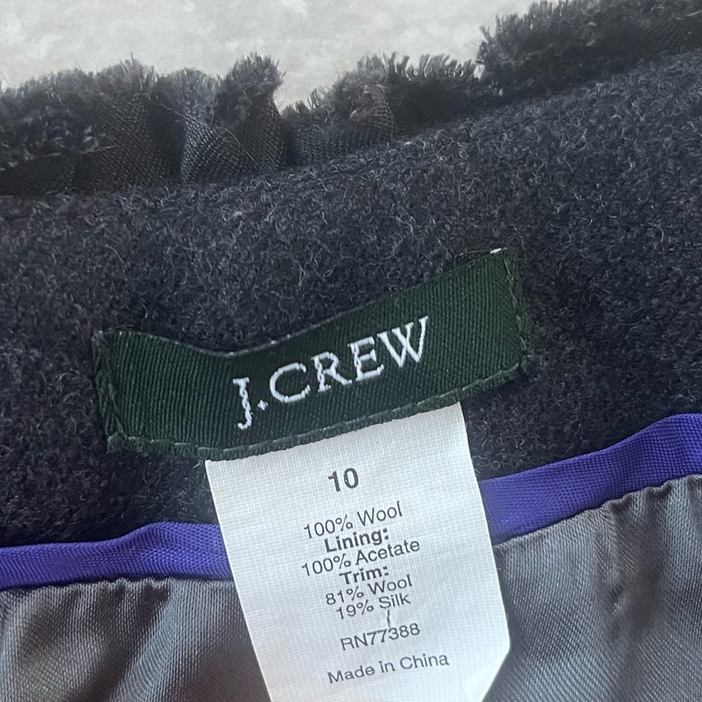 J Crew Women’s Grey 100% Wool Astrid Berry Cropped Jacket Blazer - Picture 9 of 10
